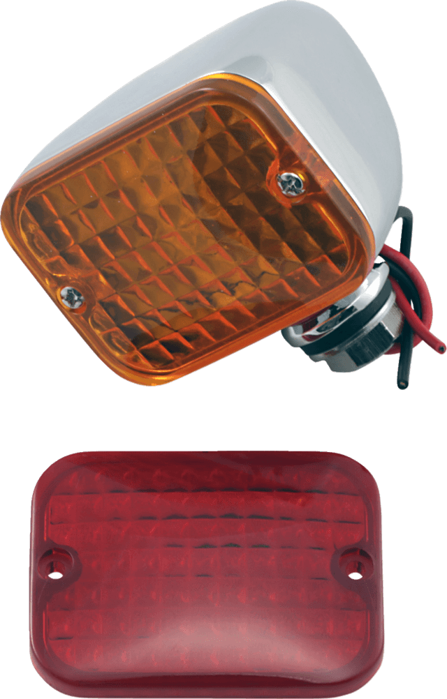 DRAG SPECIALTIES DS-280169 Rectangular Market Light - Dual Filament - Amber/Red