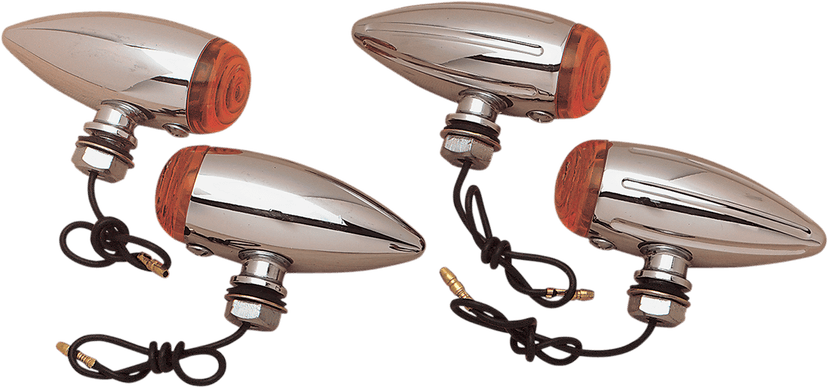 DRAG SPECIALTIES DS-282040 Bullet Marker Lights - Amber Lens - Chrome — image 1 of 2