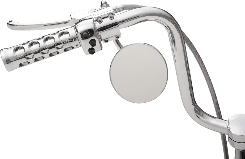 DRAG SPECIALTIES DS-302050 Mirror - Custom - Side View - Round - Chrome - Left/Right - 4" - Each — image 2 of 2