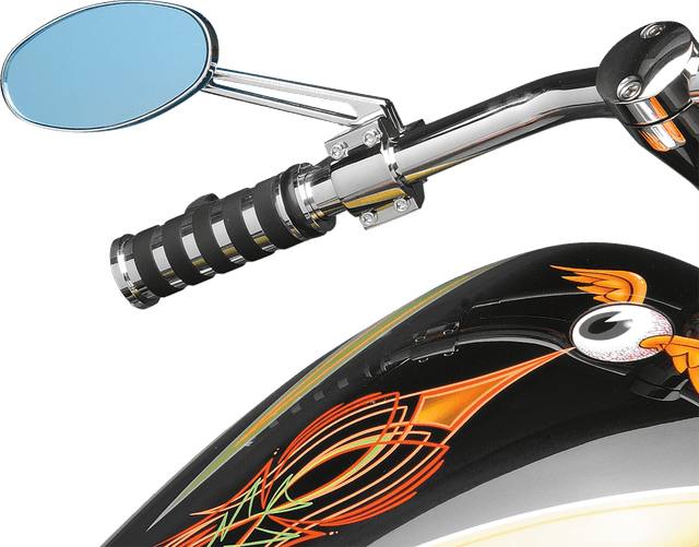 DRAG SPECIALTIES DS-302167 Mirror - Stealth II - Side View - Oval - Chrome w/Anti-Glare Blue Tint — image 4 of 5