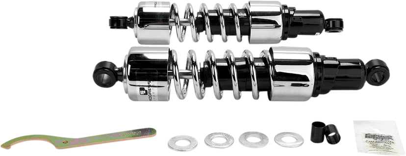 PROGRESSIVE SUSPENSION DS-310048 Shocks - 13.5" - 412 Cruiser Series - Chrome - Heavy Duty