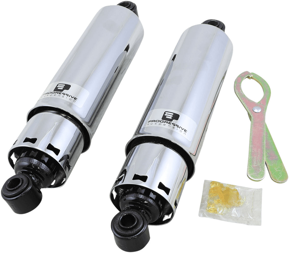 PROGRESSIVE SUSPENSION DS-310089 412 Series Shock - 12" - Standard - Chrome - H-D