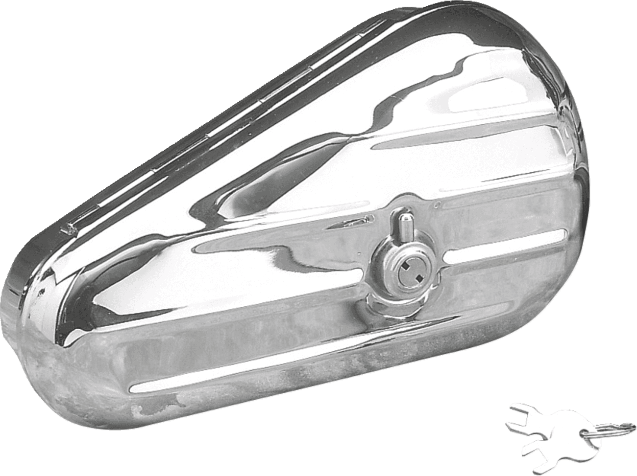 DRAG SPECIALTIES DS-373655 Right Teardrop Toolbox - Chrome
