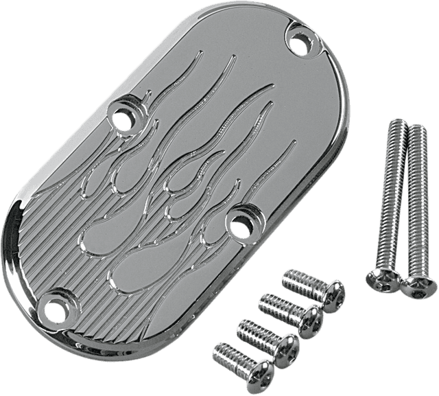 JOKER MACHINE DS-375065 Inspection Cover - Flame - Chrome/Machined