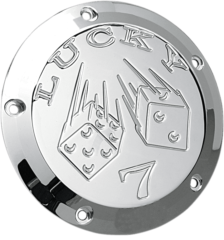 JOKER MACHINE DS375260 Derby Cover - Lucky 7 - Chrome - 5 Hole
