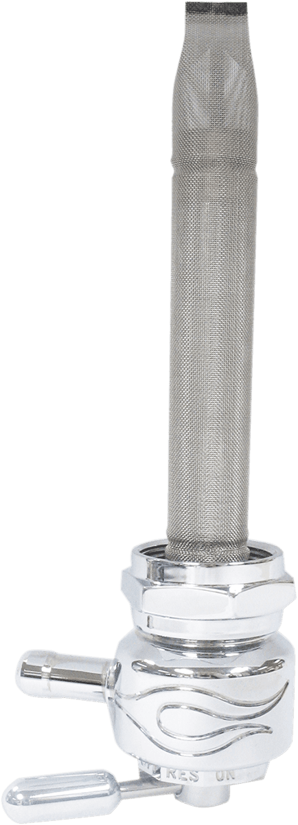 PINGEL DS-390244 Round Fuel Valve - Flamed Chrome - 22 mm