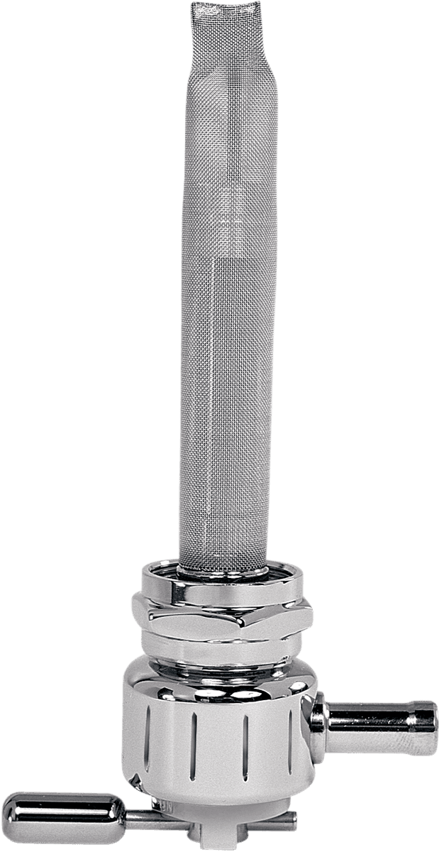 PINGEL DS-390261 Round Fuel Valve - Grooved Chrome - 22 mm