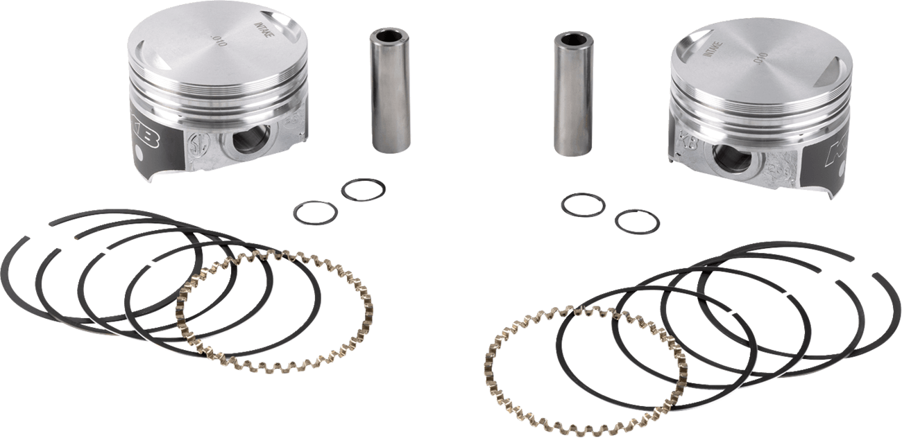 KB PERFORMANCE DS-751244 Piston Kit - 3.498" +0.020" - 8.6:1 CR - 80" Evolution Big Twin