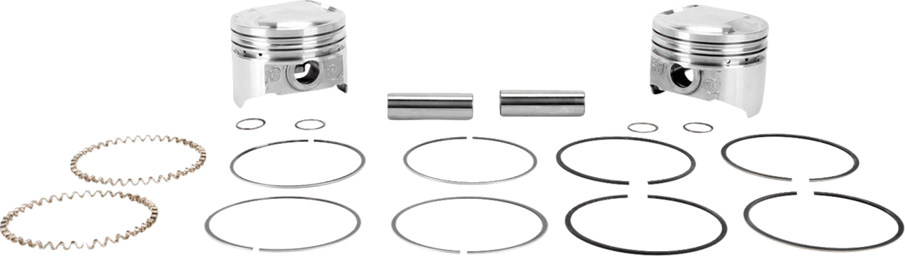 KB PERFORMANCE DS-751247 Piston Kit - 3.498" Standard - 10.5:1 CR - 80" Evolution Big Twin