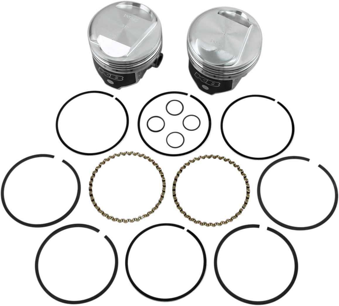 KB PERFORMANCE DS-751249 Piston Kit - 3.498" +0.010" - 10.5:1 CR - 80" Evolution Big Twin