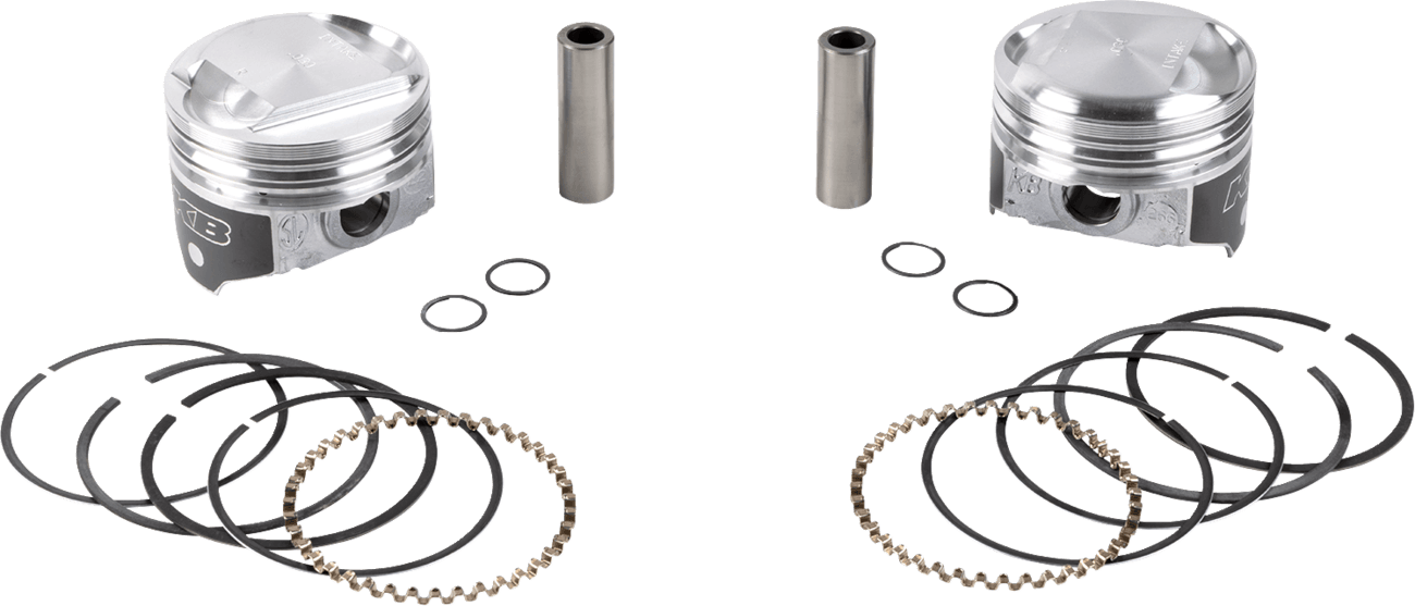 KB PERFORMANCE DS-751251 Piston Kit - 3.498" +0.030" - 10.5:1 CR - 80" Evolution Big Twin