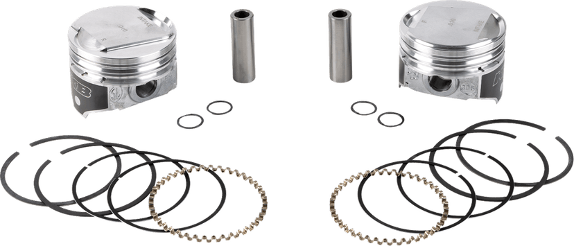 KB PERFORMANCE DS-751266 Piston Kit - 3.498" +0.005" - 9.6:1 CR - 80" Evolution Big Twin