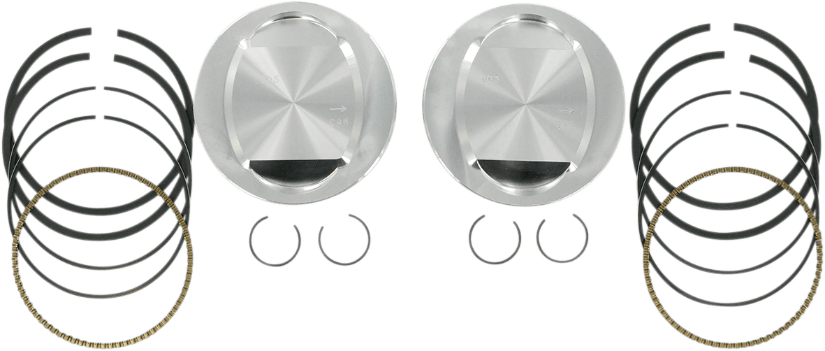 S&S CYCLE DS751307 Piston Kit - For 95" Big Bore Kit - 3.875" - +0.005"