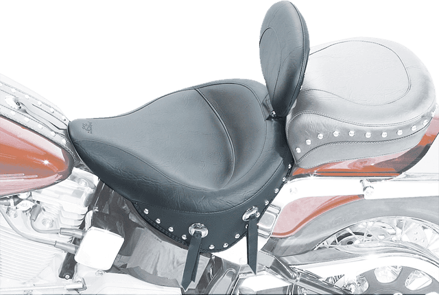 MUSTANG DS-900232 Wide Solo Seat - With Backrest - Black - Studded w/ Concho - Softail '84-'99 — image 3 of 3