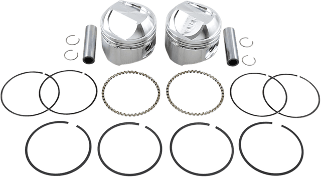 WISECO K1623 Piston Kit - Standard - High Compression - Big Twin 1340 cc 80"