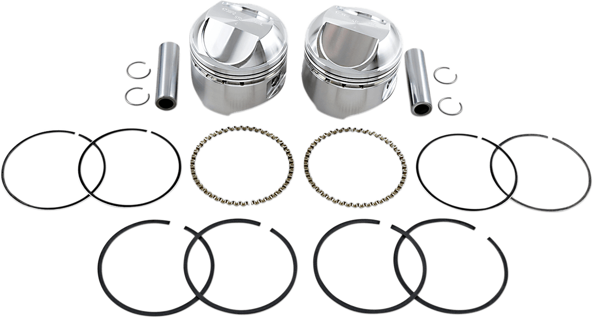 WISECO K1625 Piston Kit - +0.020" - High Compression - Big Twin 1340 cc 80"