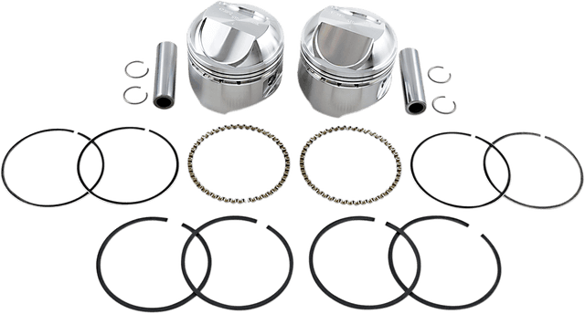 WISECO K1625 Piston Kit - +0.020" - High Compression - Big Twin 1340 cc 80"