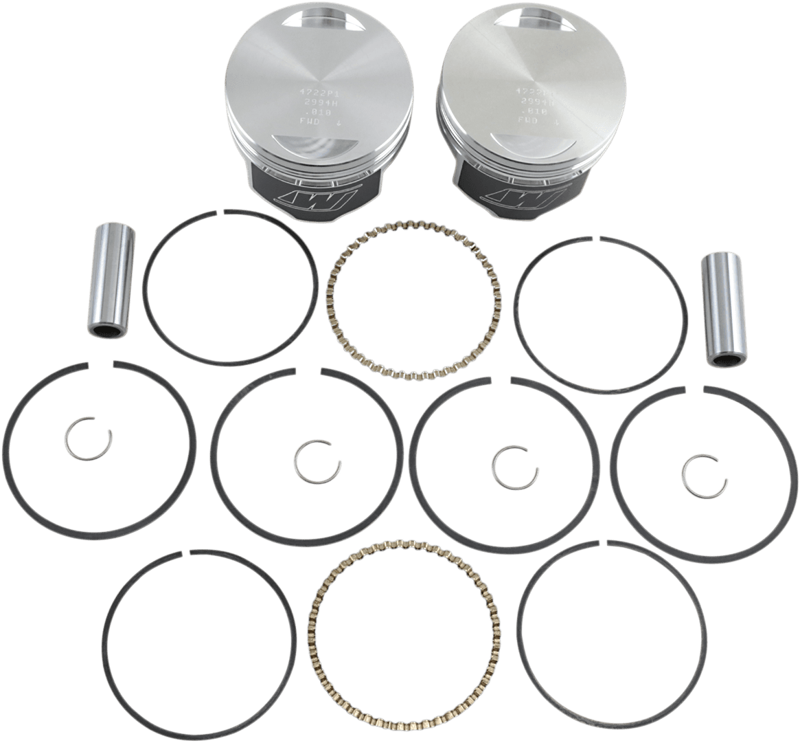 WISECO K1641 Piston Kit - +0.010" - Evolution Big Twin 1340 cc