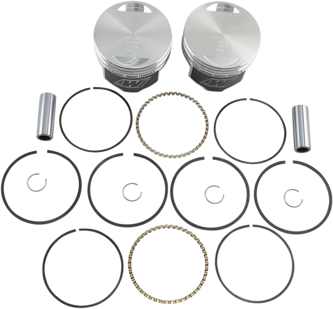 WISECO K1641 Piston Kit - +0.010" - Evolution Big Twin 1340 cc