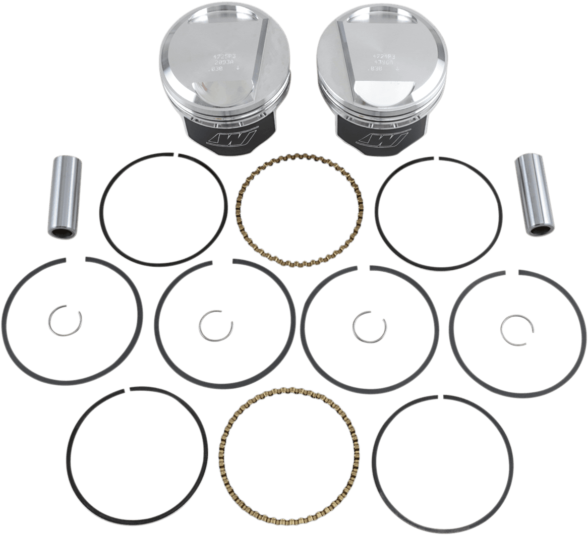 WISECO K1668 Piston Kit - +0.030" - Evolution Big Twin 1340 cc