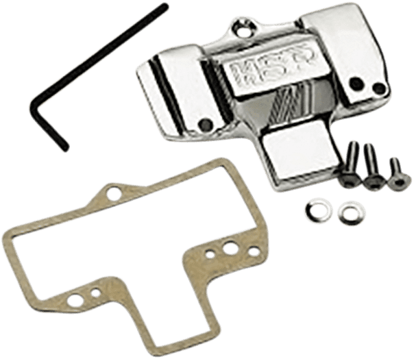 MIKUNI KHS-029 Carburetor Top Cover with Logo - Chrome