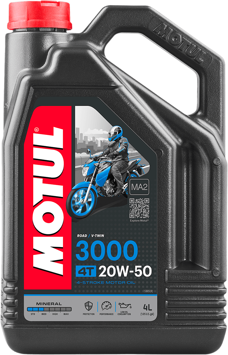 MOTUL MOT40 3000 Mineral 4T Engine Oil - 20W-50 - 1 US gallon