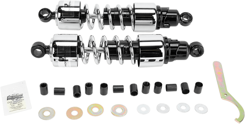 PROGRESSIVE SUSPENSION PS4212C Shocks - 13" - 412 Cruiser Series - Chrome - Standard/Heavy Duty