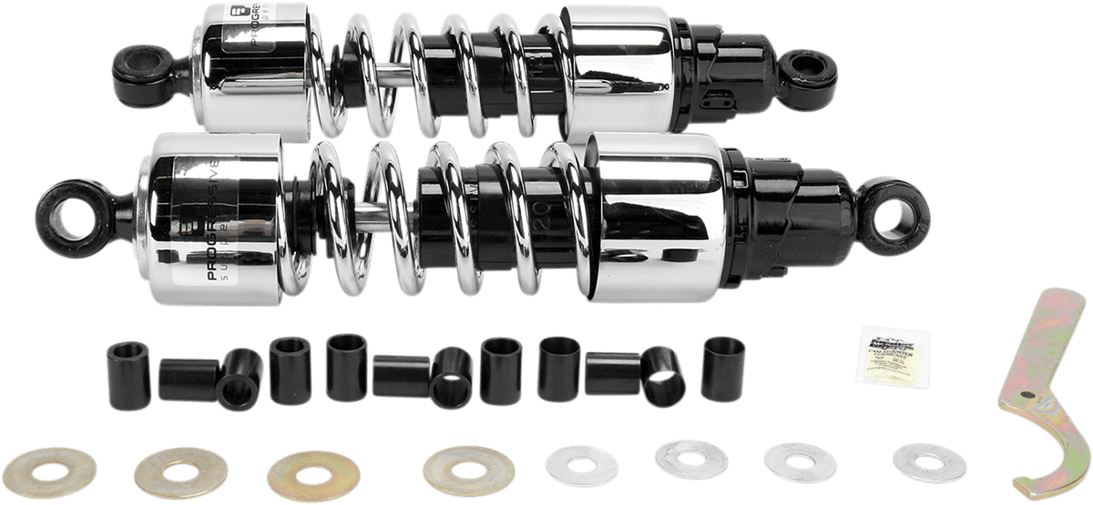 PROGRESSIVE SUSPENSION PS-4213C Shocks - 13" - 412 Cruiser Series - Chrome - Standard/Heavy Duty