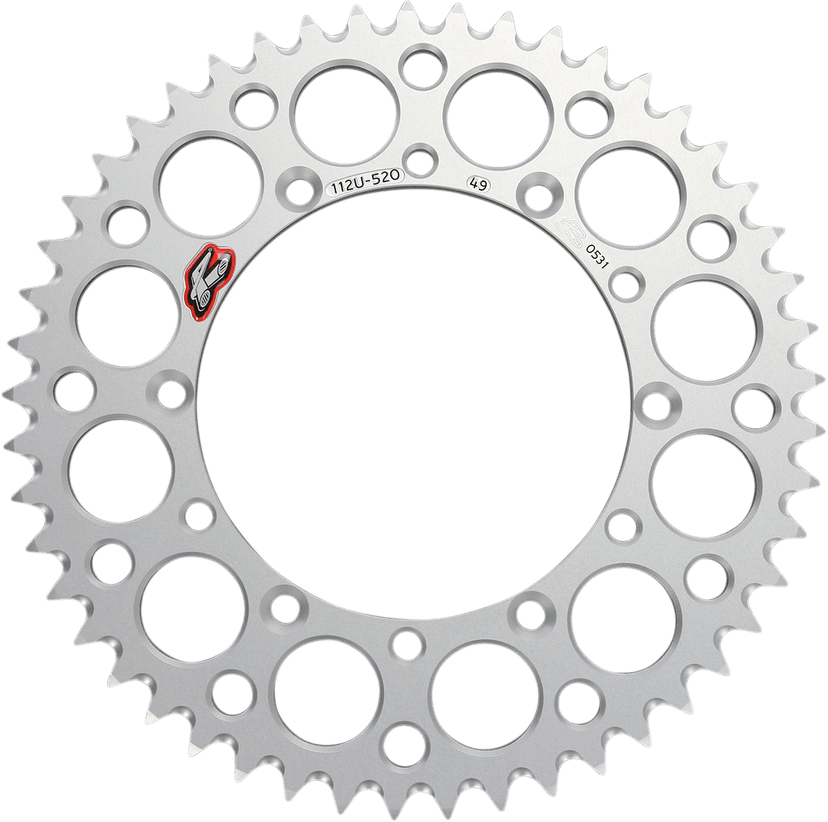 RENTHAL R112B-49 Rear Sprocket - Aluminum - 49 Tooth - Silver - Kawasaki