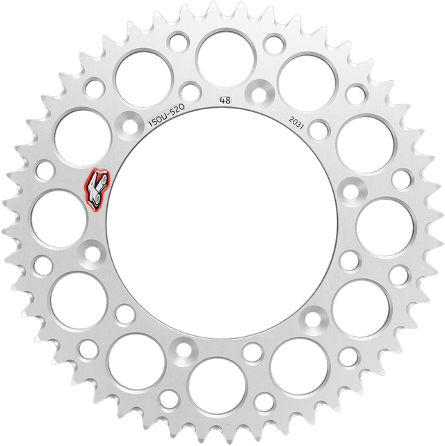 RENTHAL R150A-520-48 Rear Sprocket - Aluminum - 48 Tooth - Silver - Yamaha