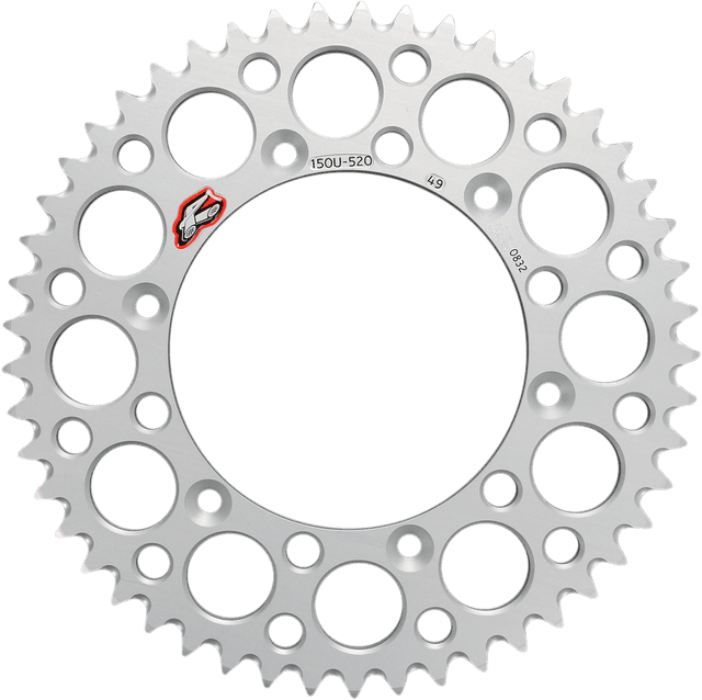 RENTHAL R150A-520-49 Rear Sprocket - Aluminum - 49 Tooth - Silver - Yamaha