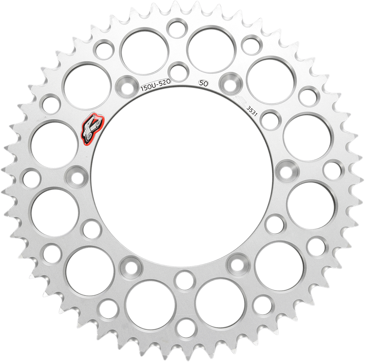 RENTHAL R150A-520-50 Rear Sprocket - Aluminum - 50 Tooth - Silver - Yamaha
