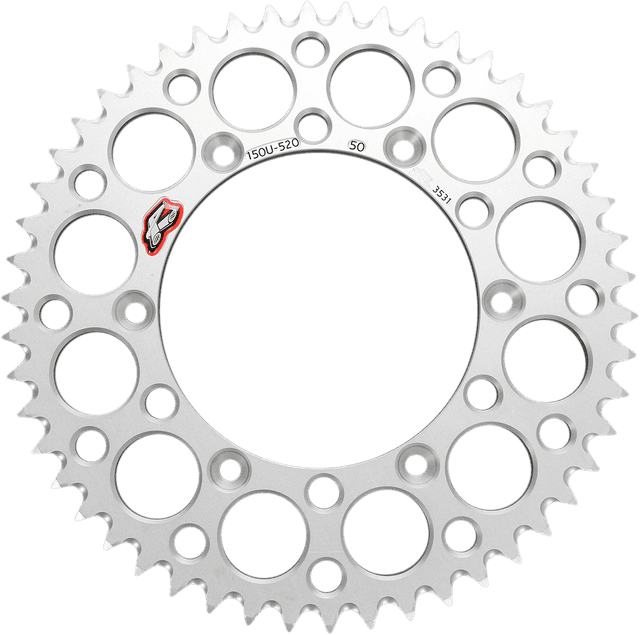 RENTHAL R150A-520-50 Rear Sprocket - Aluminum - 50 Tooth - Silver - Yamaha