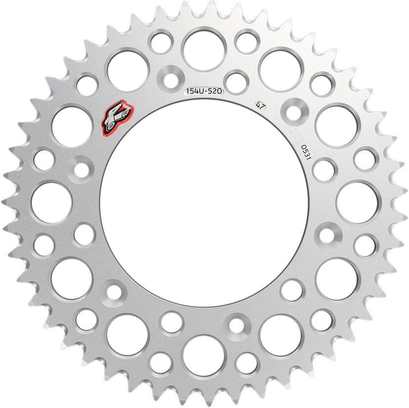 RENTHAL R154-47 Rear Sprocket - Aluminum - 47 Tooth - Silver - Honda