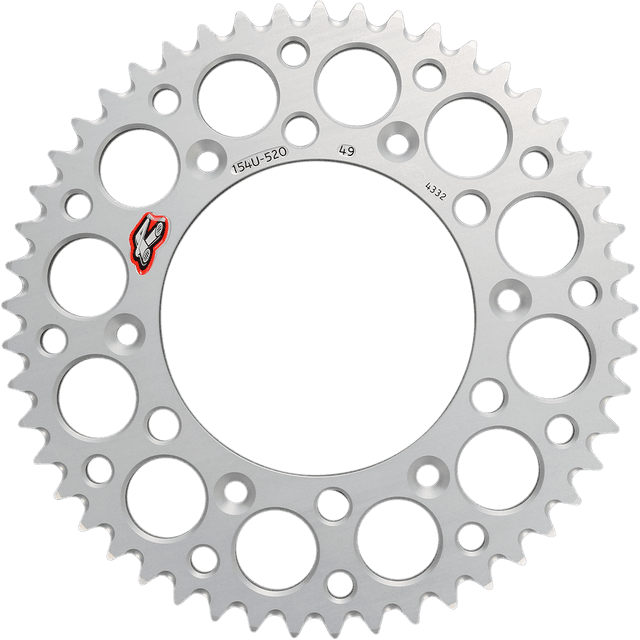 RENTHAL R154-49 Rear Sprocket - Aluminum - 49 Tooth - Silver - Honda