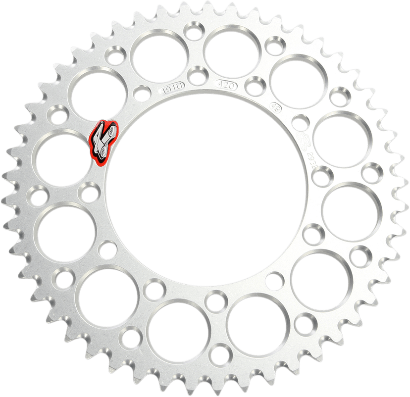 RENTHAL R191-49 Rear Sprocket - Aluminum - 49 Tooth - Silver - Kawasaki
