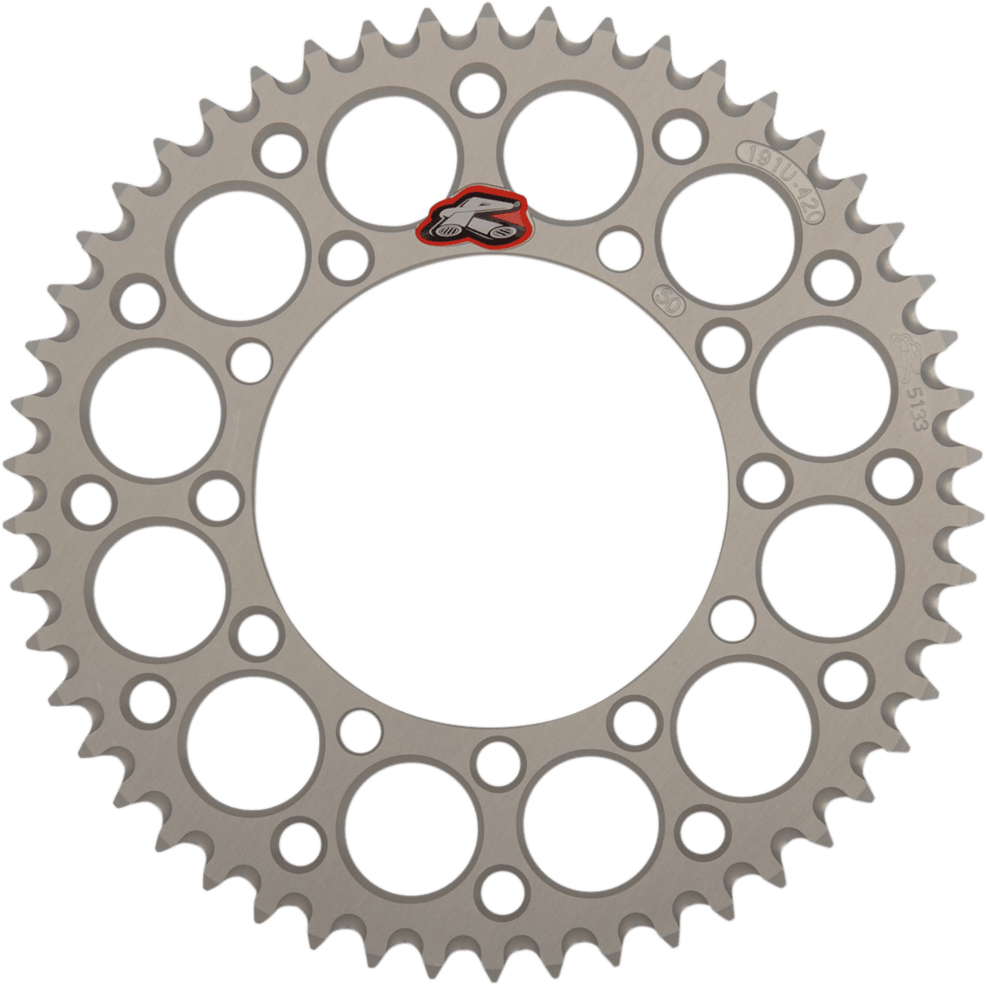 RENTHAL R191-50 Rear Sprocket - Aluminum - 50 Tooth - Silver - Kawasaki