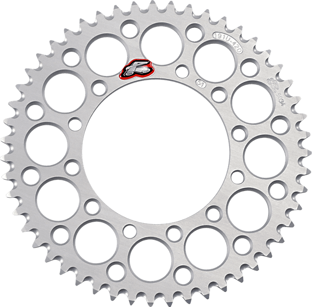 RENTHAL R191-51 Rear Sprocket - Aluminum - 51 Tooth - Silver - Kawasaki