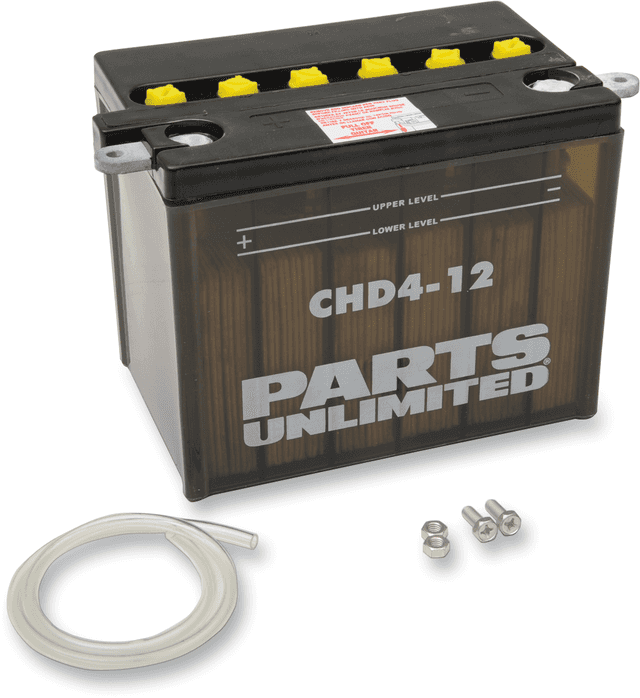 PARTS UNLIMITED RCHD4-12 Battery - YHD12 - Black Case