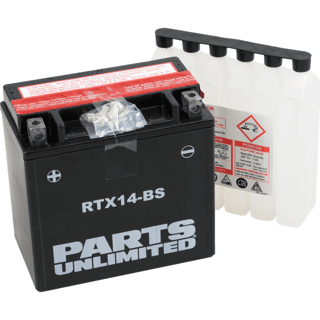 PARTS UNLIMITED RTX14-BS AGM Battery - RTX14-BS .69 L