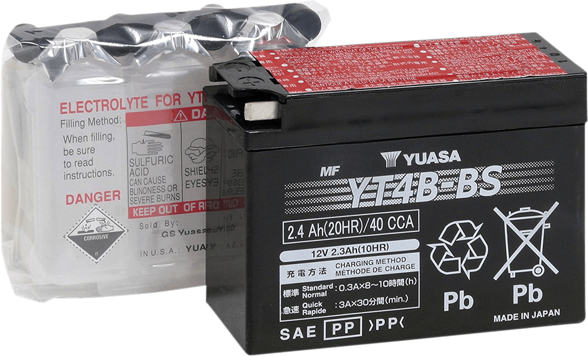 YUASA YT4B-BS AGM Battery - YT4B-BS - .12 L