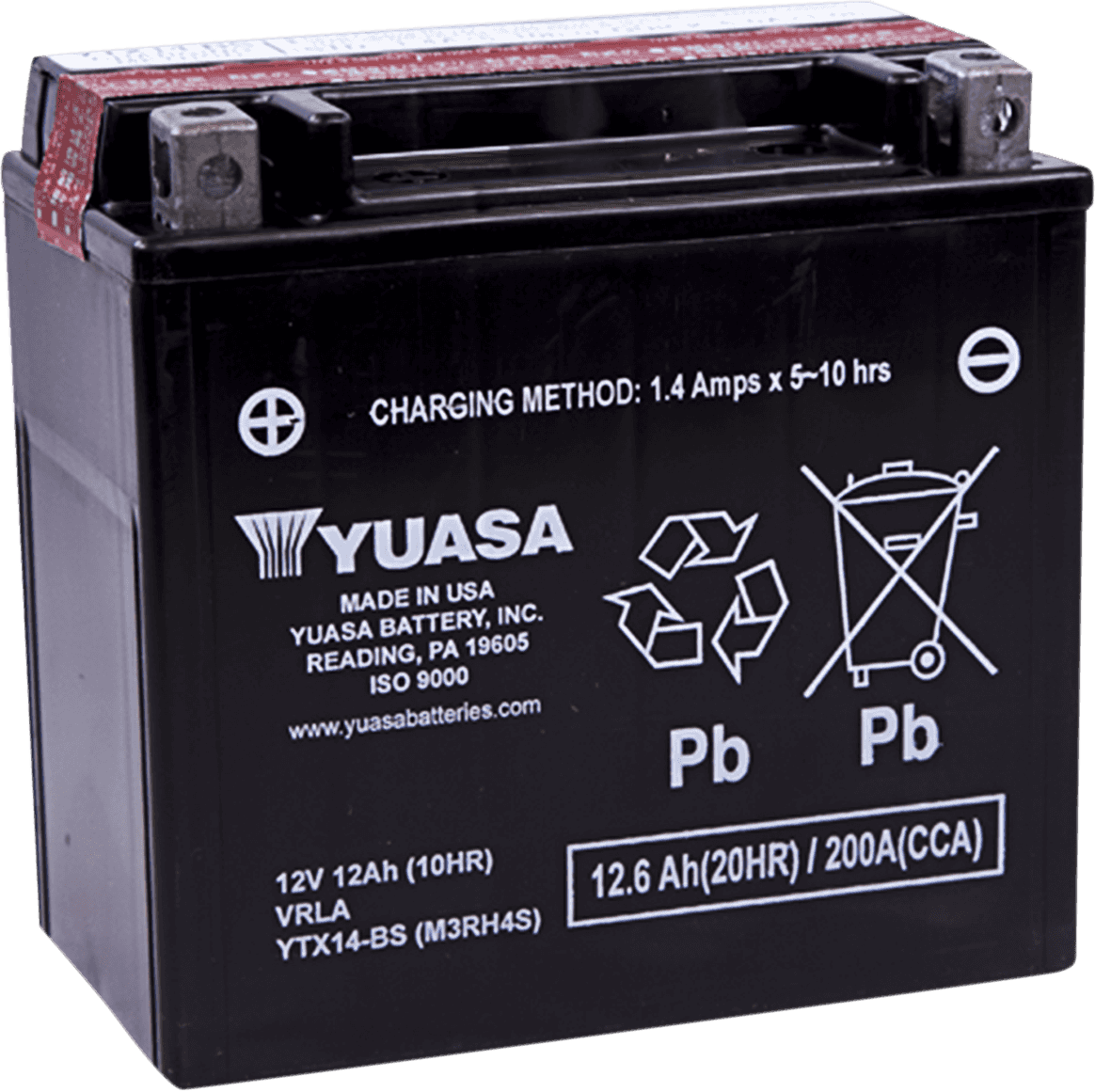 YUASA YTX14-BS AGM Battery - YTX14-BS .69 L