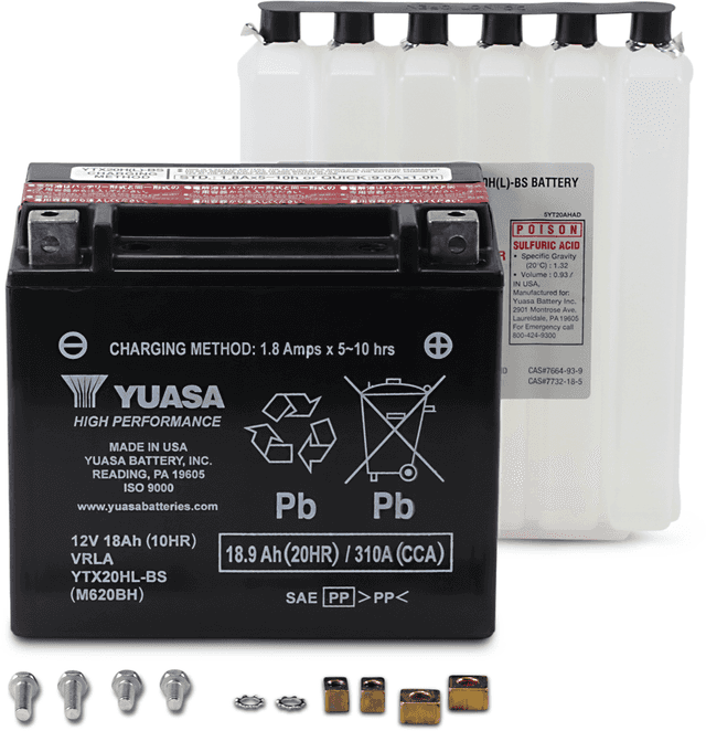 YUASA YTX20HL-BS AGM Battery - YTX20HL-BS - .93 L