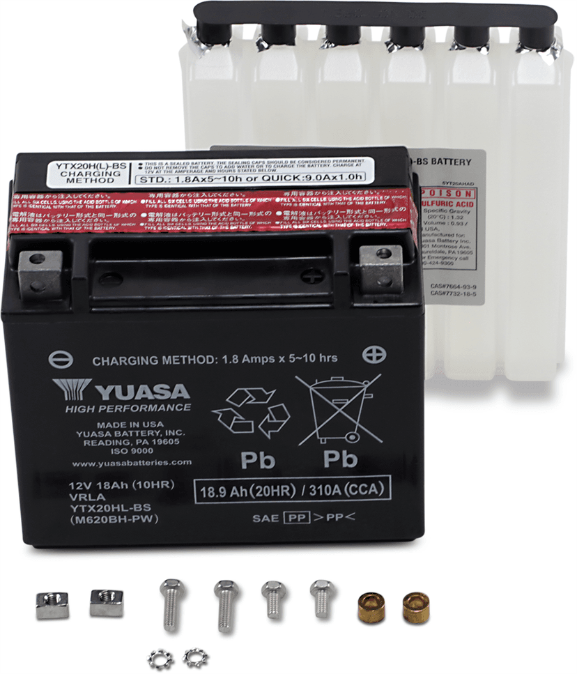 YUASA YTX20HL-BS-PW AGM Battery - YTX20HL-BS-PW .93 L — image 1 of 2