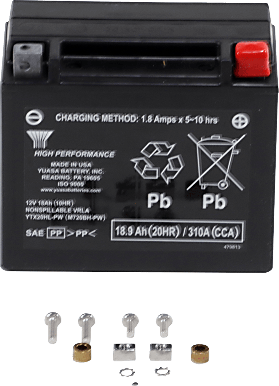 YUASA YTX20HL-PW AGM Battery - YTX20HL-PW