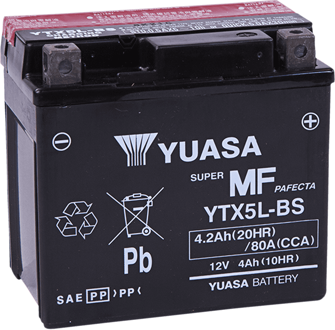 YUASA YTX5L-BS AGM Battery - YTX5L-BS - .24 L