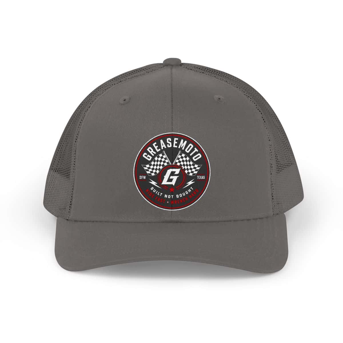 GREASEMOTO MERCH-TRUCKER-RETRO-HAT-D5C6F450-ONE-SIZE Victory Lane Trucker Hat — Charcoal