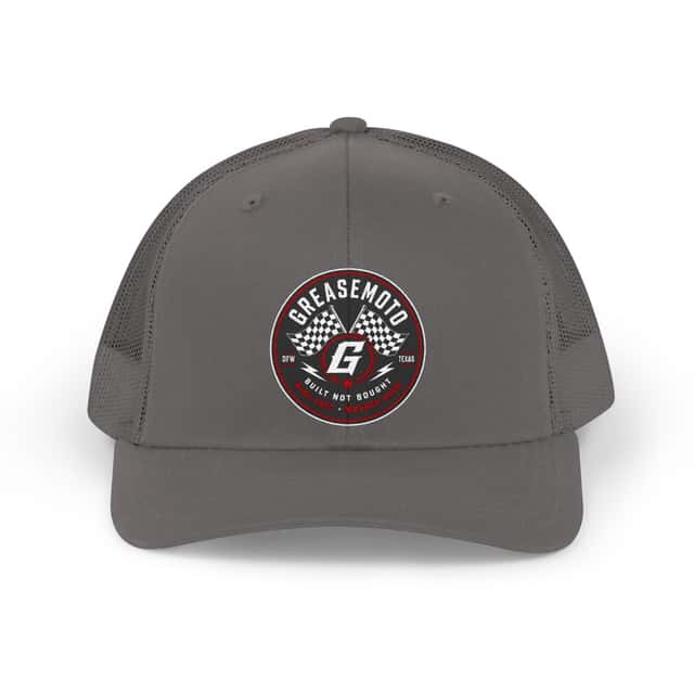 GREASEMOTO MERCH-TRUCKER-RETRO-HAT-D5C6F450-ONE-SIZE Victory Lane Trucker Hat — Charcoal — image 1 of 2