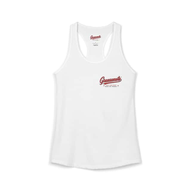 GREASEMOTO MERCH-WOMEN-S-TROUBLE-TANK-RACERBACK-9648FF6C-XS Women’s Trouble Tank Racerback — Solid White — image 1 of 5