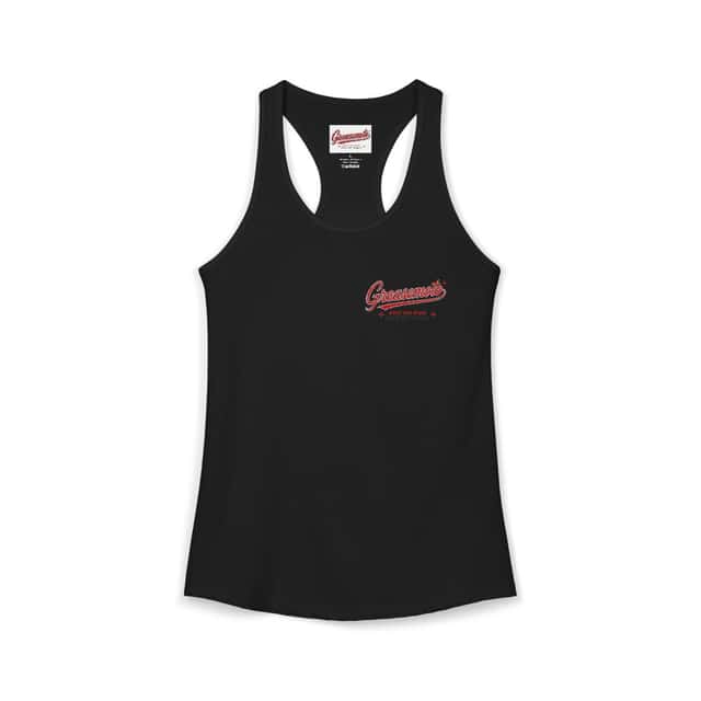 GREASEMOTO MERCH-WOMEN-S-TROUBLE-TANK-RACERBACK-2E3D496F-L Women’s Trouble Tank Racerback — Solid Black — image 2 of 5